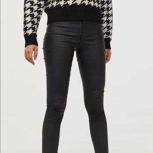 Super high waisted black coated jeggings H&M NWT